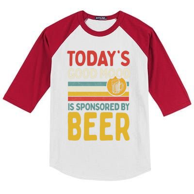 Todays Good Mood Is Sponsored By Beer Gift Kids Colorblock Raglan Jersey