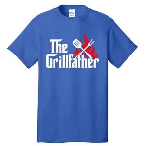 The Grillfather Meat Fork And Spatula Open Flames Grilling Art Meaningful Gift Tall T-Shirt