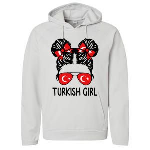 Turkish Girl Messy Hair Turkey Pride Patriotic Performance Fleece Hoodie