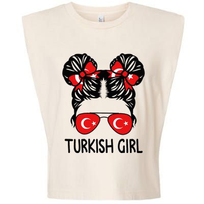 Turkish Girl Messy Hair Turkey Pride Patriotic Garment-Dyed Women's Muscle Tee