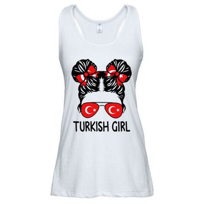 Turkish Girl Messy Hair Turkey Pride Patriotic Ladies Essential Flowy Tank