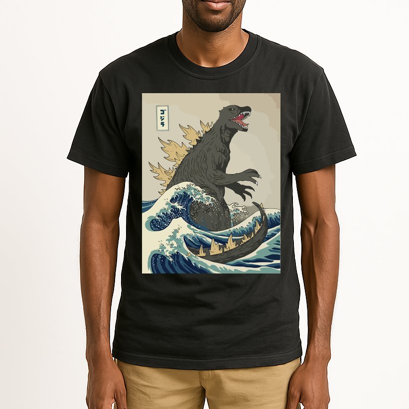 The Great Monster Off Kanagawa Team Wave Tall T-Shirt
