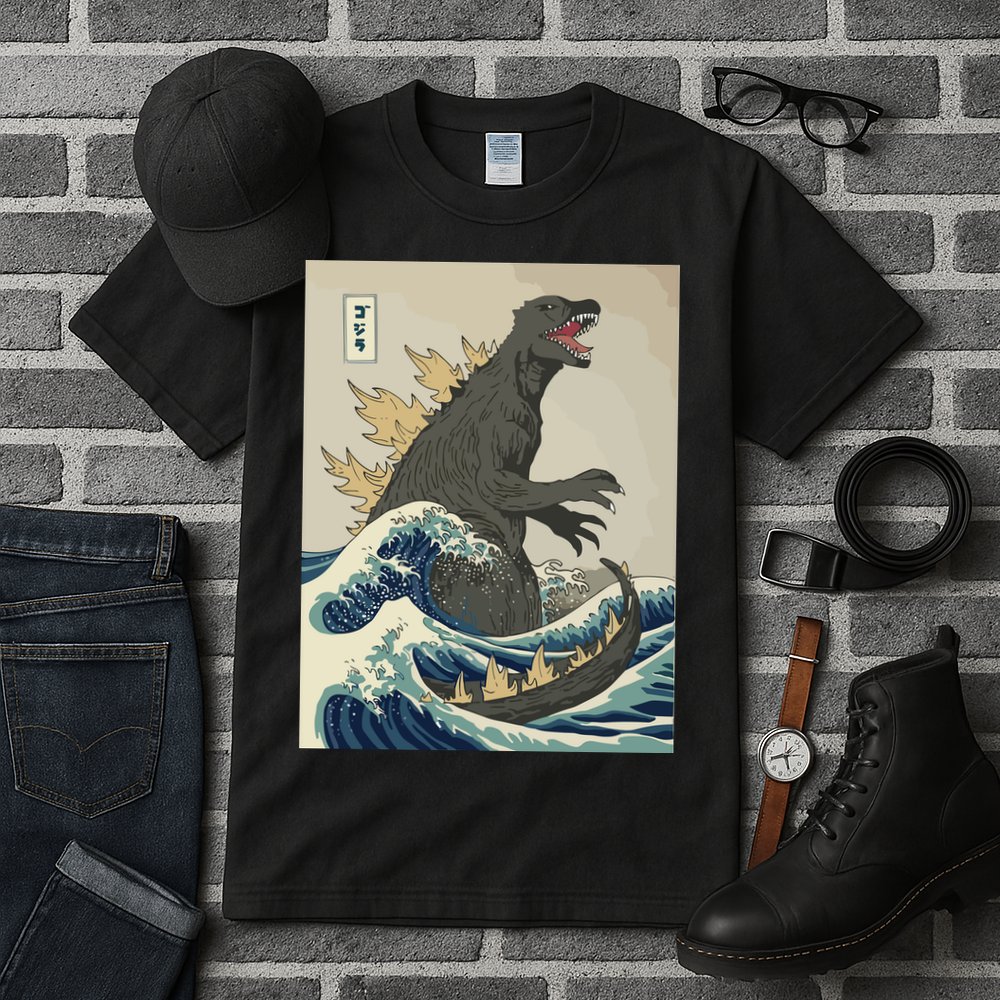 The Great Monster Off Kanagawa Team Wave Tall T-Shirt