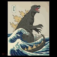 The Great Monster Off Kanagawa Team Wave 16 in Basic Backpack