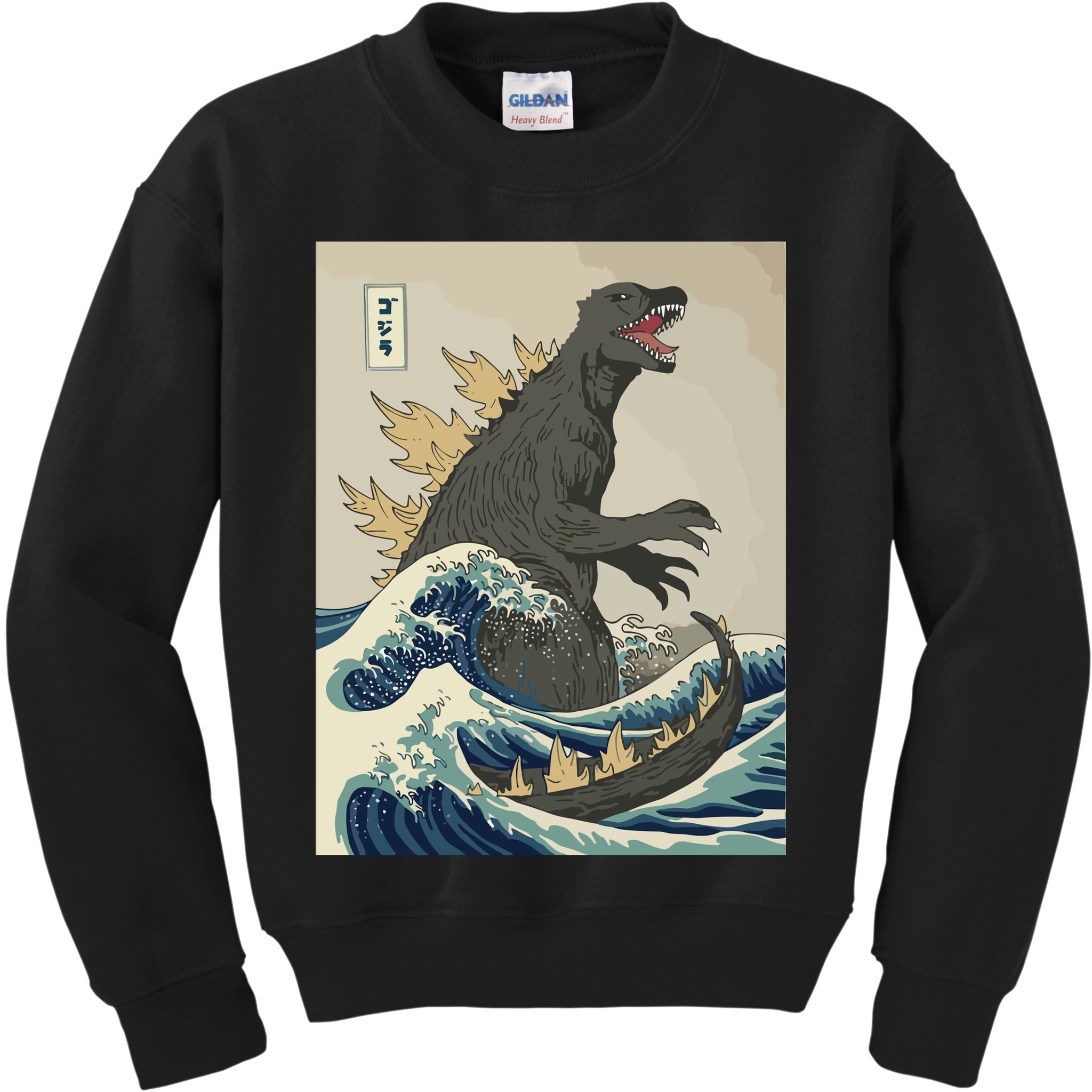 The Great Monster Off Kanagawa Team Wave Kids Sweatshirt