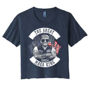 The Great MAGA King Trump 2024 Women's Crop Top Tee