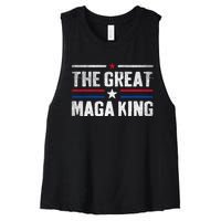 The Great Maga King, Maga King, Ultra Maga Women's Racerback Cropped Tank