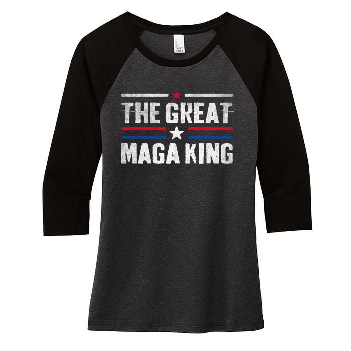 The Great Maga King, Maga King, Ultra Maga Women's Tri-Blend 3/4-Sleeve Raglan Shirt