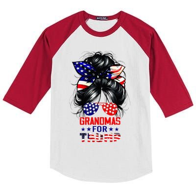 Trump Girl Messy Bun Republican Hot Moms Fortrump Mother Day Kids Colorblock Raglan Jersey