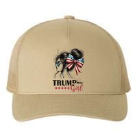 Trump Girl Messy Bun Sunglasses Trump 2024 Usa Flag Gift Yupoong Adult 5-Panel Trucker Hat