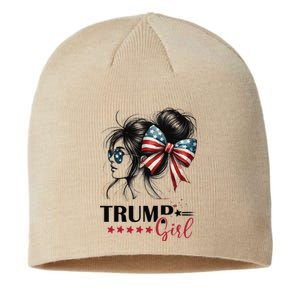 Trump Girl Messy Bun Sunglasses Trump 2024 Usa Flag Gift Sustainable Beanie