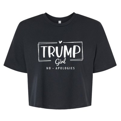 Trump Girl No Apologies Election 2024 Bella+Canvas Jersey Crop Tee