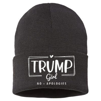 Trump Girl No Apologies Election 2024 Sustainable Knit Beanie