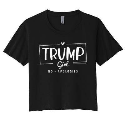 Trump Girl No Apologies Election 2024 Women's Crop Top Tee