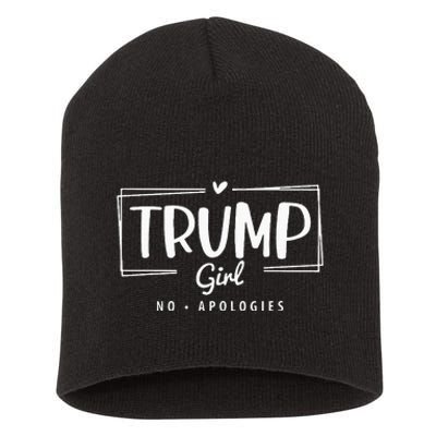 Trump Girl No Apologies Election 2024 Short Acrylic Beanie