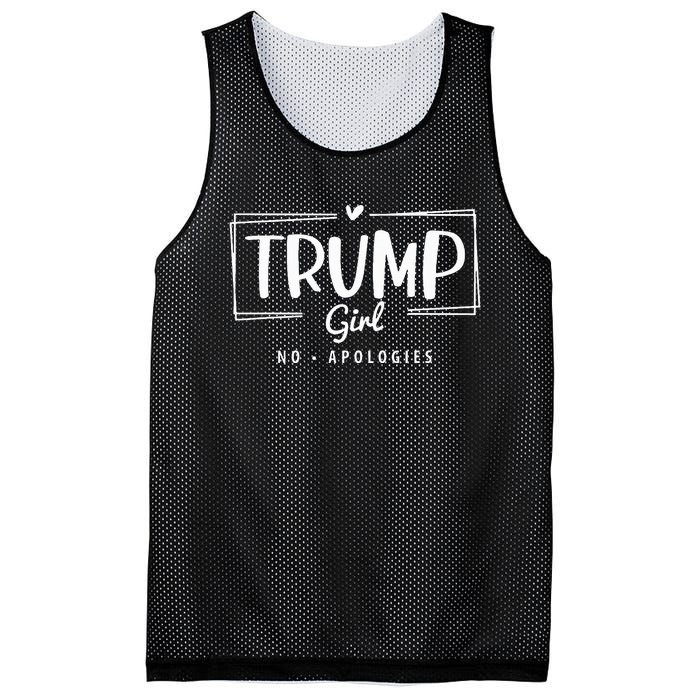 Trump Girl No Apologies Election 2024 Mesh Reversible Basketball Jersey Tank