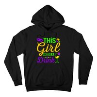 This Girl Needs a Drink - Mardi Gras Girl Alcohol Drinking Hoodie