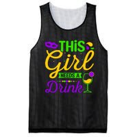 This Girl Needs a Drink - Mardi Gras Girl Alcohol Drinking Mesh Reversible Basketball Jersey Tank