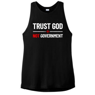 Trust God Not Government Anti Government Political Ladies PosiCharge Tri-Blend Wicking Tank