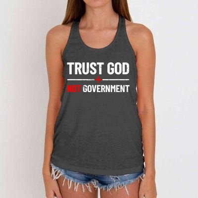 Trust God Not Government Anti Government Political Women's Knotted Racerback Tank