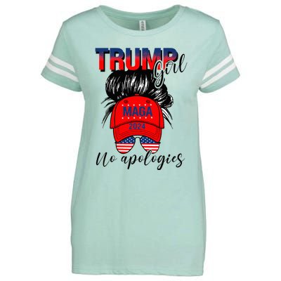 Trump Girl No Apologies Patriotic American Enza Ladies Jersey Football T-Shirt