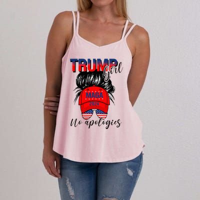 Trump Girl No Apologies Patriotic American Women's Strappy Tank