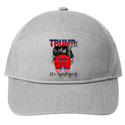 Trump Girl No Apologies Patriotic American 7-Panel Snapback Hat