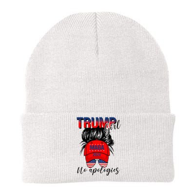 Trump Girl No Apologies Patriotic American Knit Cap Winter Beanie