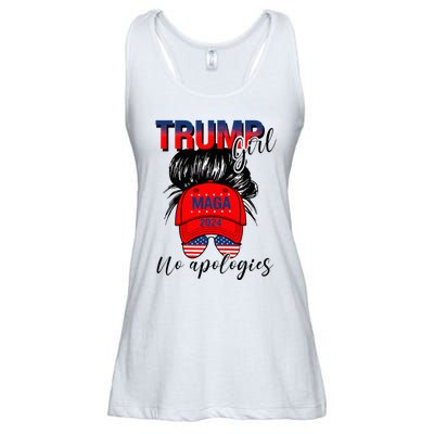 Trump Girl No Apologies Patriotic American Ladies Essential Flowy Tank