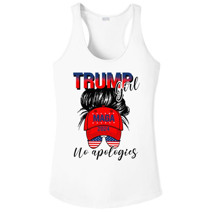 Trump Girl No Apologies Patriotic American Ladies PosiCharge Competitor Racerback Tank