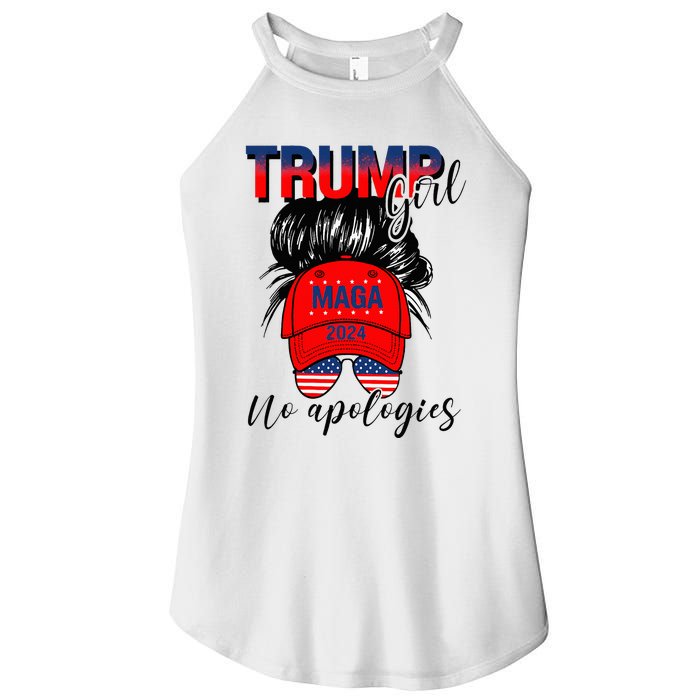 Trump Girl No Apologies Patriotic American Women’s Perfect Tri Rocker Tank