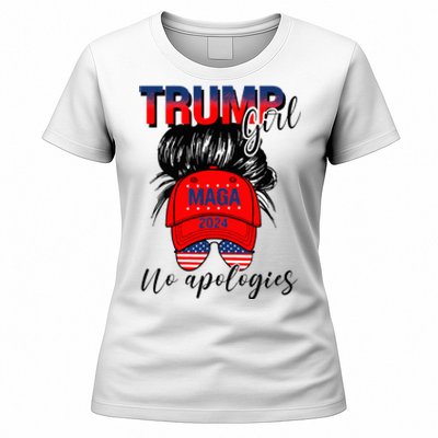 Trump Girl No Apologies Patriotic American Women's T-Shirt