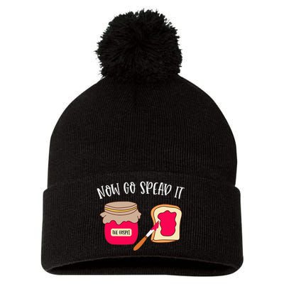 The Gospel Now Go Spread It Pom Pom 12in Knit Beanie