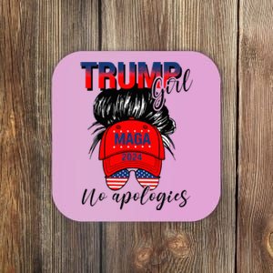 Trump Girl No Apologies Patriotic American Coaster