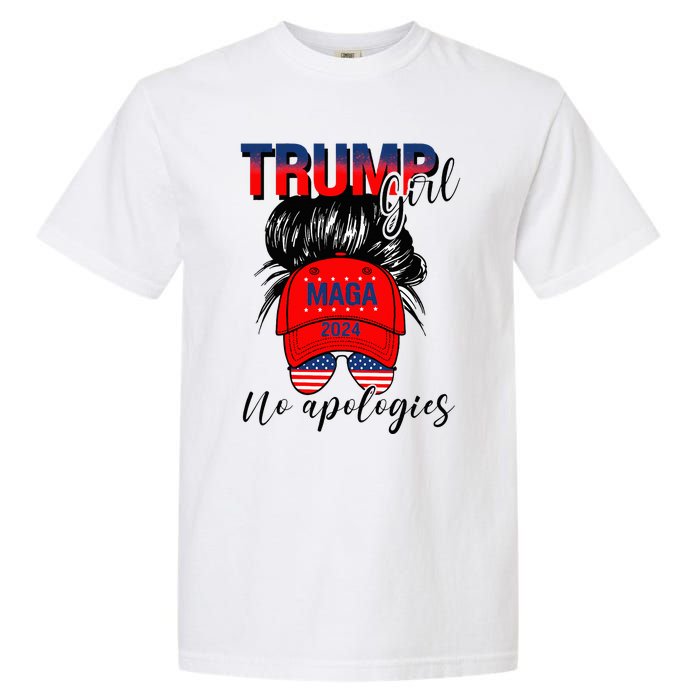 Trump Girl No Apologies Patriotic American Garment-Dyed Heavyweight T-Shirt