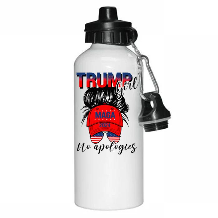 Trump Girl No Apologies Patriotic American Aluminum Water Bottle