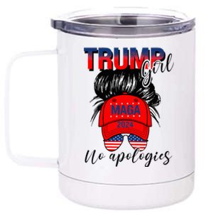 Trump Girl No Apologies Patriotic American 12 oz Stainless Steel Tumbler Cup