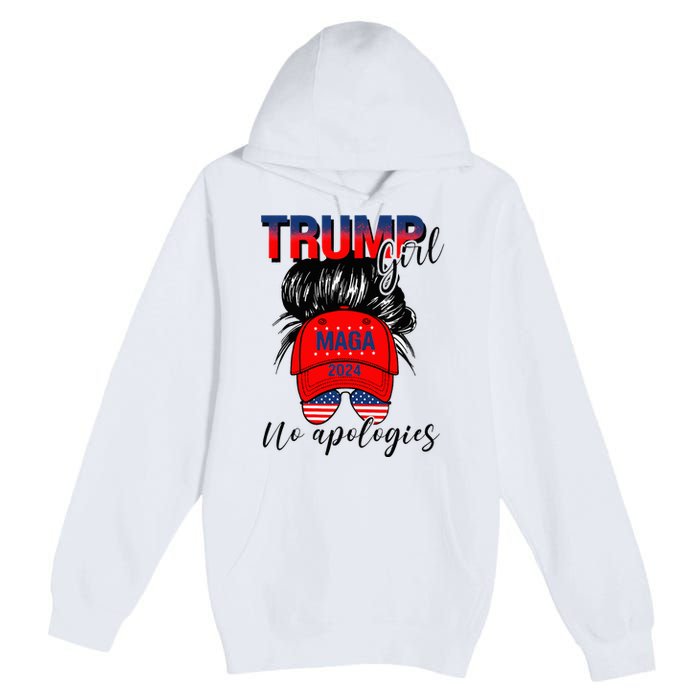 Trump Girl No Apologies Patriotic American Premium Pullover Hoodie