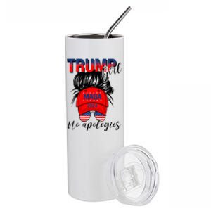 Trump Girl No Apologies Patriotic American Stainless Steel Tumbler