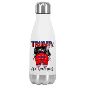 Trump Girl No Apologies Patriotic American Stainless Steel Insulated Water Bottle