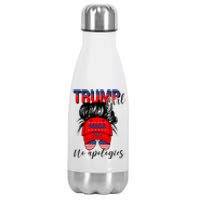 Trump Girl No Apologies Patriotic American Stainless Steel Insulated Water Bottle