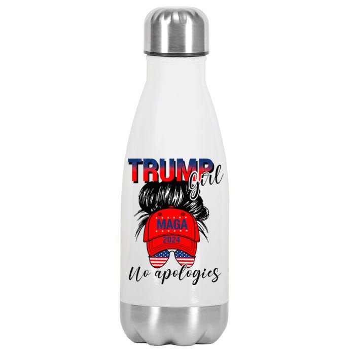 Trump Girl No Apologies Patriotic American Stainless Steel Insulated Water Bottle