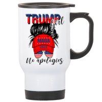 Trump Girl No Apologies Patriotic American Stainless Steel Travel Mug