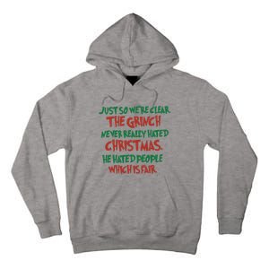 The Grinc Never Really Hated Christmas Funny Tall Hoodie