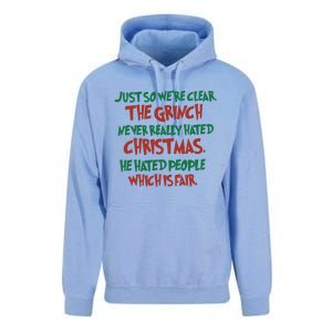 The Grinc Never Really Hated Christmas Funny Unisex Surf Hoodie