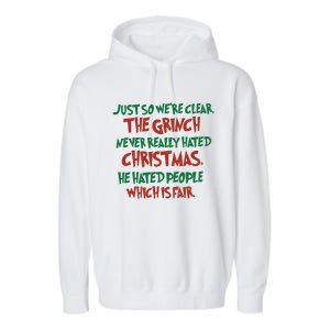 The Grinc Never Really Hated Christmas Funny Garment-Dyed Fleece Hoodie