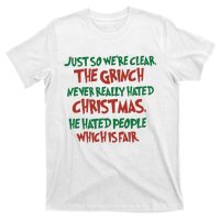 The Grinc Never Really Hated Christmas Funny T-Shirt