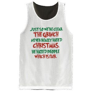 The Grinc Never Really Hated Christmas Funny Mesh Reversible Basketball Jersey Tank