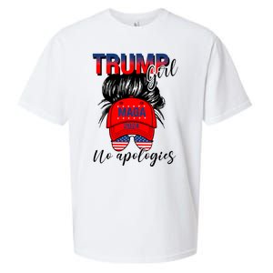 Trump Girl No Apologies Patriotic American Trump 2024 Sueded Cloud Jersey T-Shirt