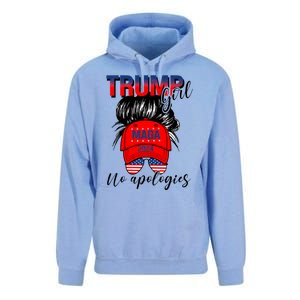 Trump Girl No Apologies Patriotic American Trump 2024 Unisex Surf Hoodie